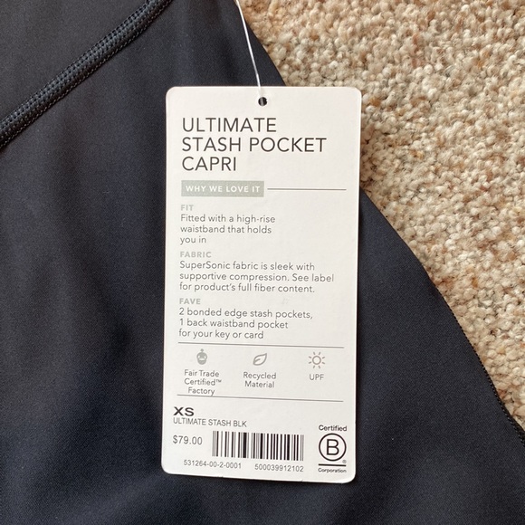 Athleta 3/4 stash pocket pant size xs - Picture 2 of 4